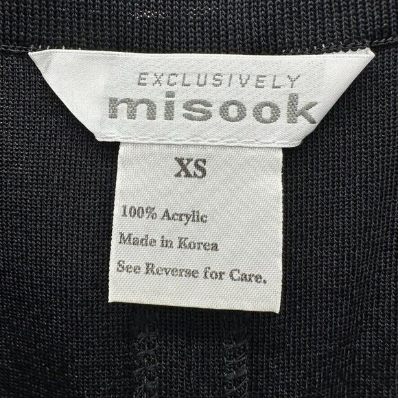 Misook Cropped Pull-on Pants Size XS Black Knit Cuffed Preppy Quiet Luxury City - Picture 9 of 11